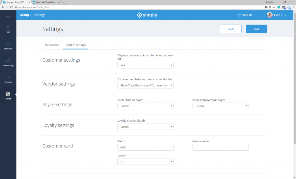 Settings (general) | Simply POS Support center